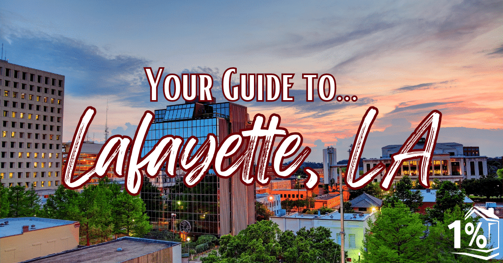 An aerial view of downtown Lafayette, Louisiana